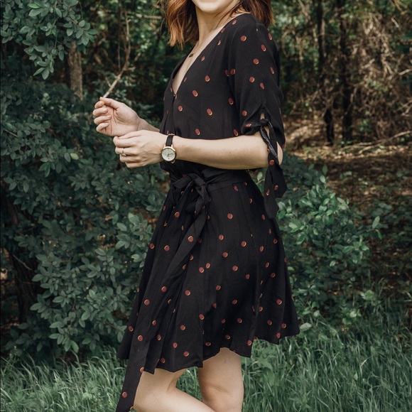 Floretta Wrap Dress - Black - Picture 6 of 7